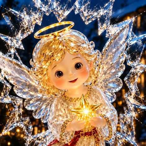 Décoration de fenêtre de Noël motif ange effet cristal à suspendre réf 9138 100 g – Livraison gratuite