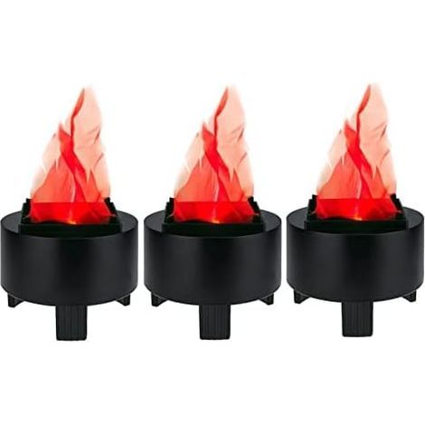 Set mit 3 3D-LED-Flammenlichtern, 3 künstliche flackernde Flammenbirnen, elektrische Lagerfeuer-Effektlampe für die Dekoration von Weihnachten, Halloween, Festen, Veranstaltungen und Partys im Innenbe (1/5)