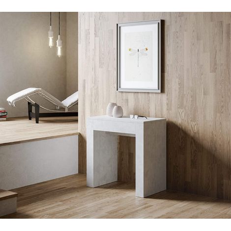 Consolle allungabile Allin Bianco spatolato L.78 x H.80 x P.47 con allunghe Interne (1/5)