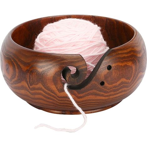 Große, hochwertige Holzschale aus Wolle zur Aufbewahrung von Accessoires und Zubehör.