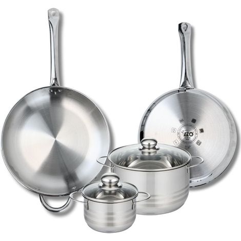 Ensemble de 2 Poêles de cuisson 28 et 32 cm et 2 faitouts 14 et 20 cm Elo Profi Brillant (1/5)
