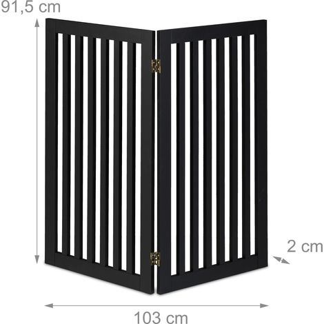 Barrera de seguridad plegable para perros escalera puerta 91,5 x 103 x 2 cm instalación flexible de MDF blanco 130015339 (1/4)