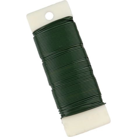 Fil de fer souple galvanisé fait main pour décorations florales de Noël, n° 22 / Vert foncé 0,70 mm x 35 m (1/5)