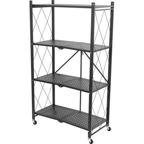 Regal Racks RAW4T, Metall, 4 Ablagen, 1270x720x340 mm, max. 50 kg/Ablage, tragbar, auf Rädern (1/5)