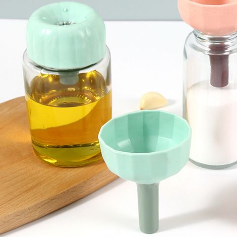 Entonnoir de cuisine à large ouverture, multifonctionnel et réversible en silicone, pour le remplissage des bouteilles (1/5)