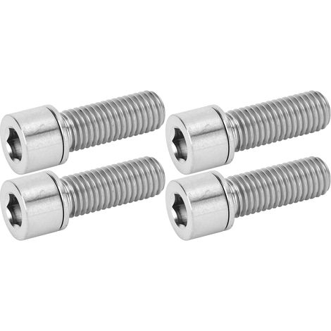 4 Vis à tête hexagonale M7x20mm en alliage de titane couleur titane pour potence de vélo, lot de 4 pièces (1/5)