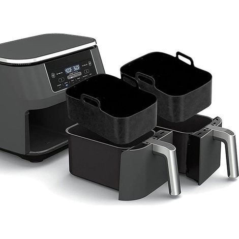 2pots en silicone réutilisables pour friteuse à air DZ201 Foodi 8QT, accessoires compatibles avec revêtement de cuisson résistant à la chaleur. (1/5)