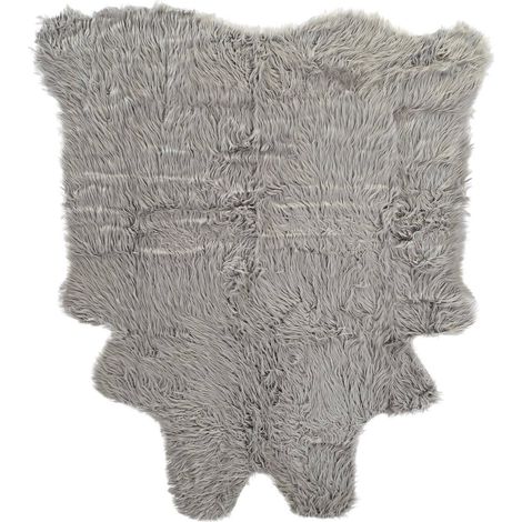 Tapis imitation peau de bête doux gris pour intérieur cosy - Gris nuancé confortable et élégant (1/3)