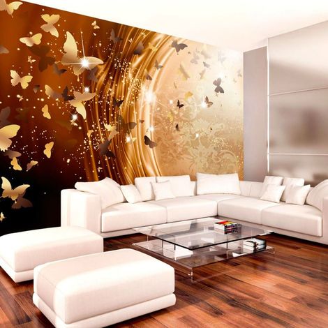 Papier peint chemin d'or - 200 x 140 cm (1/4)