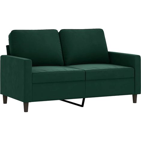 Canapé  Sofa à 2 places Vert foncé 120 cm Velours