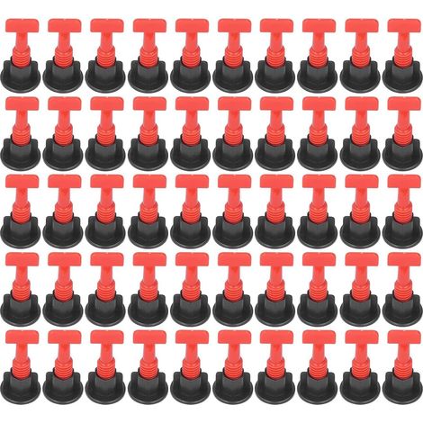 Lot de 50 systèmes de nivellement de carrelage avec cales et clips, largeur de joint de 1,5 mm, pour carrelage mural et carrelage de sol (1/5)