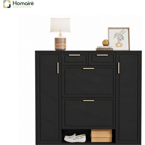 Colonnes de rangement noir en tissu 120 x 24 x 107 cm HOMAIRE (1/5)