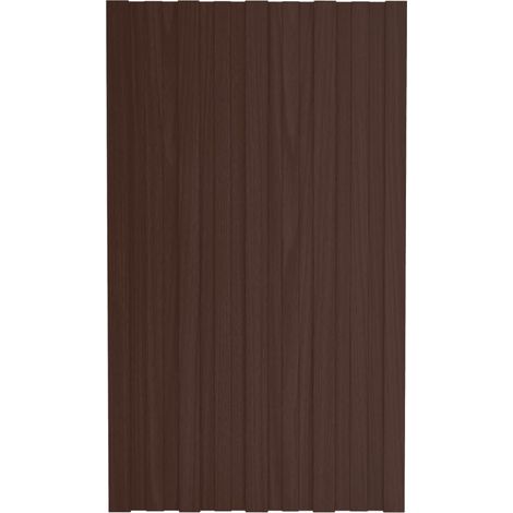 Panneaux de toiture 12 pcs Acier galvanisé Marron 80x45 cm vidaXL