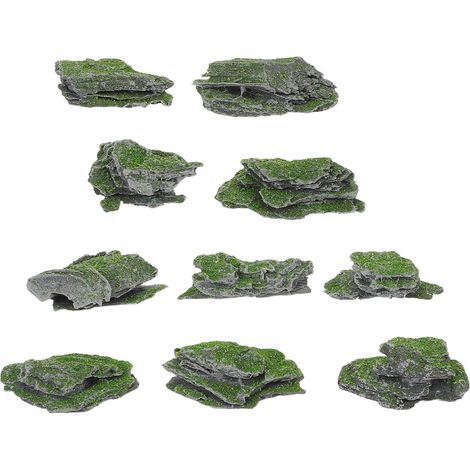 Lot de 10 Fausses Roches artificielles : Pierres de Diorama pour rocaille - décor de Jardin féérique - Maquette de Montagne Miniature pour Terrarium (1/5)