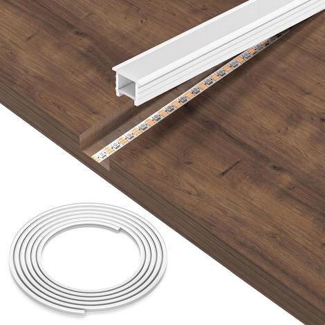 Profilé LED en silicone T1010 de 3 m pour bandes LED, profilé néon flexible blanc laiteux pour bande lumineuse néon d'une largeur ≤ 6 mm (bande LED non incluse) (1/5)