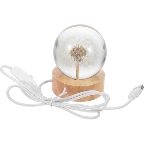 Lampe de Nuit Boule Lumineuse en Cristal 6 CM avec Socle en (1/5)