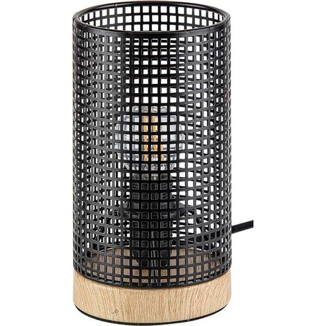 LAMPADA DA TAVOLO BOOGIE NERO/LEGNO E14 (1/5)