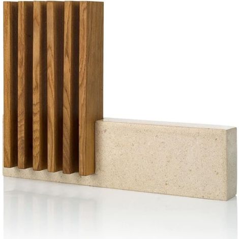 BowsBracket of Petra Knives - Fabriqué of calcaire et bois - 28x36x7 cm - Capacité 6 couteaux (COUTEAUX NON INCLUS) (1/5)