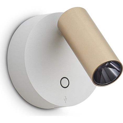 Ideal Lux Applique moderna Elf 1 luce LED integrato bianco oro metallo
