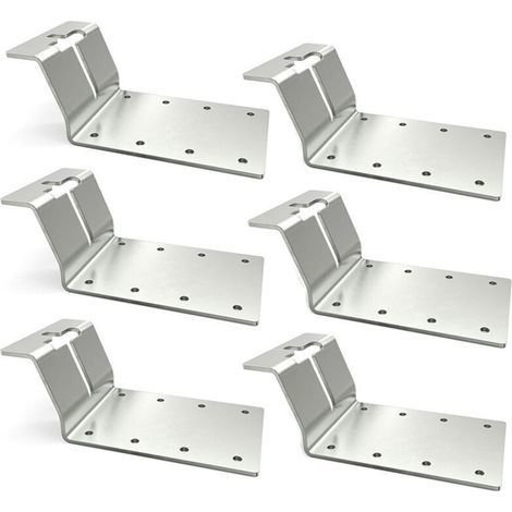 Support de poteau en T en 6 pièces, support de montage vertical d'angle pour poteaux de clôture en forme de T. (1/4)