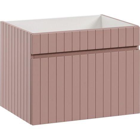 Möbelwaschtisch ICON 60 cm – 1 Schublade – Finish in Puderrosa – Hängend – Moderner Stil