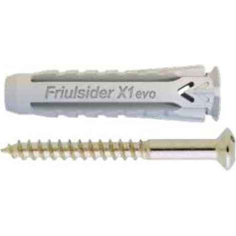 Bouchon universel et vis tgs 6x60 friulsider 60080g10050f2- 4 secteurs-5 pièces