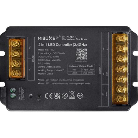 Contrôleur de bande LED haute intensité MiBoxer HR2 2.4G RF combinant luminosité et température de couleur