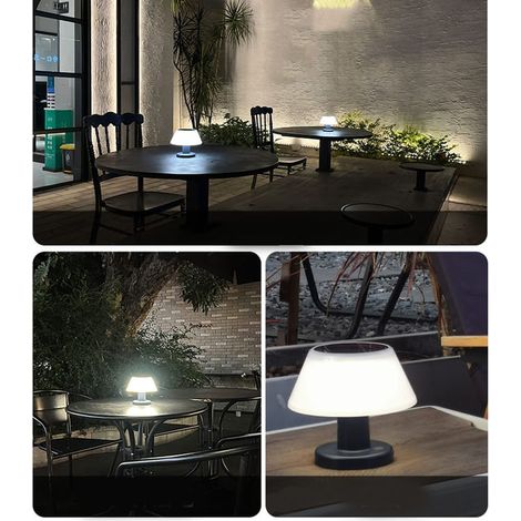 Lampe de table solaire 2 en 1, étanche IPX4, haute luminosité, 4 niveaux réglables, intérieur et extérieur, jardin (1/5)