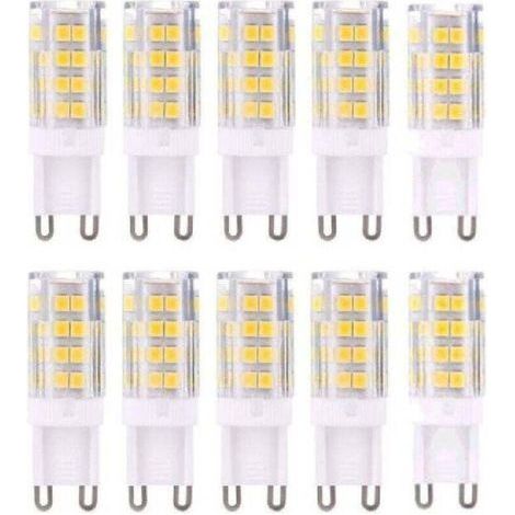 Ampoules LED G9, blanc chaud 3000 K, 5 W. Équivalent à une ampoule halogène de 40 W et 420 lumens, non dimmable, lot de 10. (1/4)