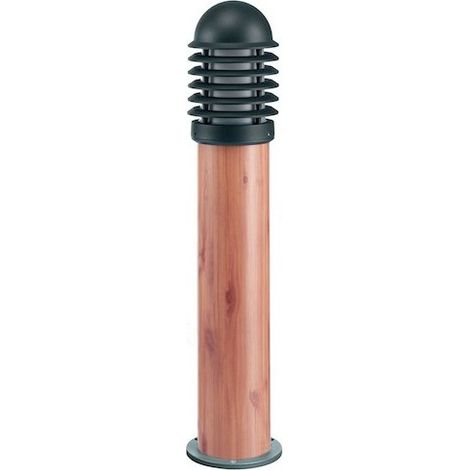 CALEO 1 Borne Ext. IP44 IK07 graphite/bois E27 100W max. Lpe non incl. ARIC 1837 (1/3)
