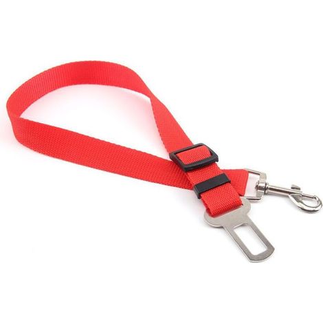 Laisse Ceinture de Sécurité pour Chien/Chat/Harnais Animaux de Compagnie pour Les sièges de Voiture- Rouge (1/4)