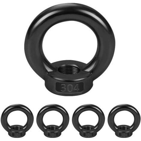 Lot de 5 Écrous À Oeil M6, Écrou à Oeil de Levage en Acier Inoxydable 304, Écrou à Anneau Bague, M8 D'écrous À Anneau pour Raccord de Corde, Accessoires de Levage (1/4)