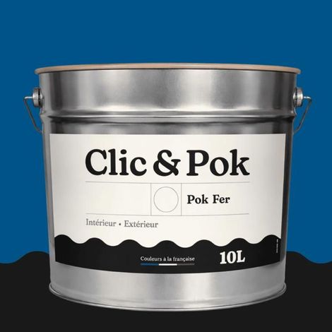 Peinture Fer Antirouille – Métal Extérieur Intérieur, Satinée, Protection Rouille - 10L - RAL 5005 - Bleu de sécurité