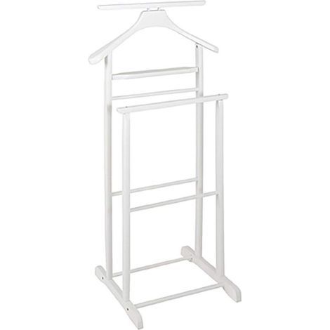 Weißer Garderobenständer, Massivholz – Maße: B 47 cm x H 102 cm x T 36 cm, Stil: Traditionell (1/5)