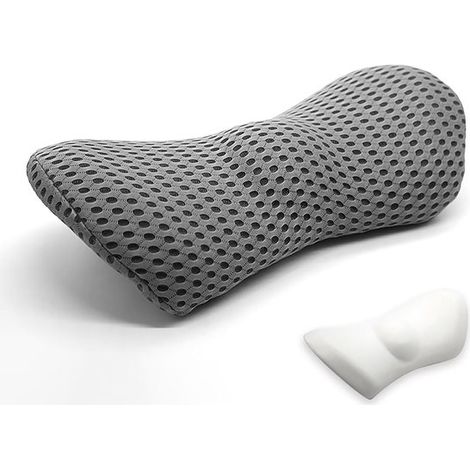 Coussins de dossier ergonomiques pour voitures et chaises de bureau - gris - coussin lombaire - coussin de siège - soutien lombaire pour voiture (1/5)