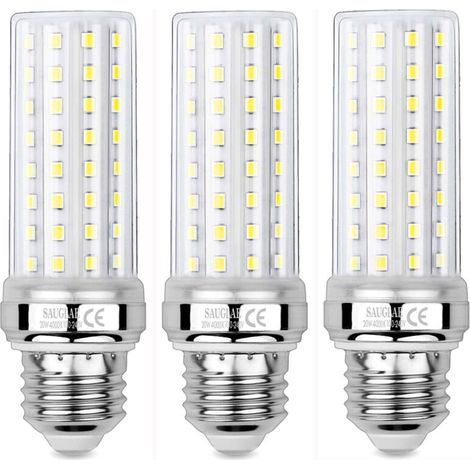 3er-Pack 20-W-LED-Maiskolbenlampen, entspricht 150-W-Glühlampen, 2300 lm, 4000 K neutralweiß, E27-Fassung (NPTERBL) (1/5)