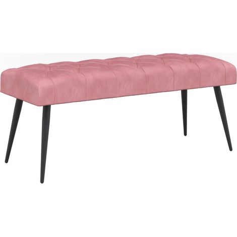 Bench with Button Tufted Pink 110 x 40 x 46 cm Velvet vidaXL