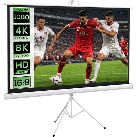 Écran de Projection avec Ttrépied Pliable 84 Pouces 4K HD 16:9, 200Lcm, Écran Vidéoprojecteur Portable, Hauteur Réglable (1/5)