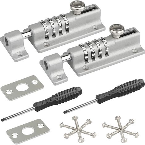 Combination Lock Latch, [Waterproof] Code Door Lock, 4 Digit Combination Lock with Security Fixing Screws for Cabinet, Garage, Garden, School, Workshops (1/5)