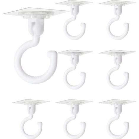Pieces Transparent Self-Adhesive Hooks, 360 Degree Rotating Hook, Strong Adhesive Ceiling Hook, Wall Hooks, No Drilling Required for Bathroom