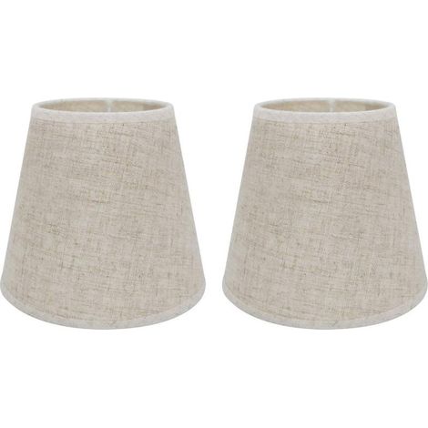Lot de 2 Abat-jours E14/E27 pour Lampe de Table Applique Murale,Lustre,Abat-jour en Cristal,10 cm (Haut) x 14 cm (Hauteur) x 16 cm (Bas),Linen (1/5)