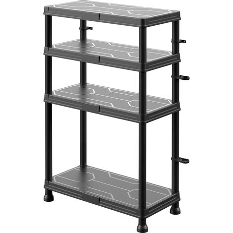 Étagère de rangement en plastique à 4 niveaux, étagère d’atelier pour garage, cave et cellier (1/5)