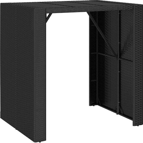 Maison Exclusive - Bartisch mit Glasplatte Schwarz 105x80x110 cm (1/5)