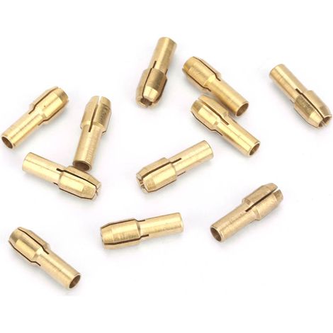 Lot de 11 Pinces en Laiton pour Outils Rotatifs, Diamètres 0,5 à 3,2 mm, Accessoires de Précision Dorés pour Gravure et Meulage Fin (1/5)