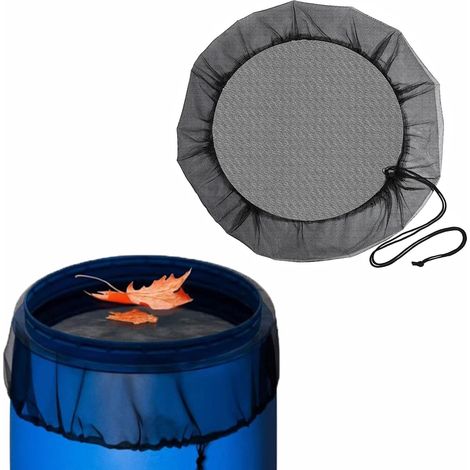 Filet pour Citerne de Pluie, Ø95cm Filet de Protection pour Tonneau de Pluie Réglable, Housse pour Tonneau de Pluie avec Cordon de Serrage, Protection Contre Les Moustiques et Les Feuilles (1/5)