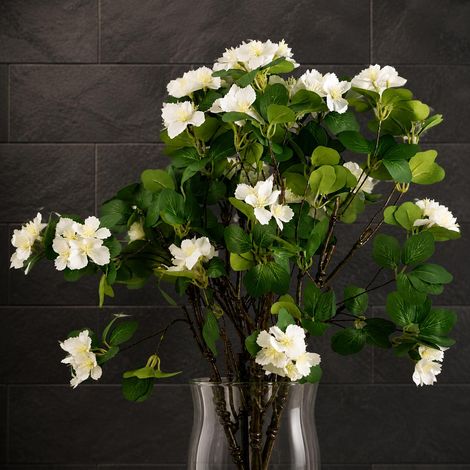 Pack of 6 x 60cm Flower Foliage Spray - White - Premium Quality (1/5)