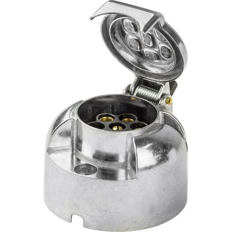 Anhänger Steckdose 7 polig Metall 12 V KFZ Camping Wohnwagen Hänger (1/5)