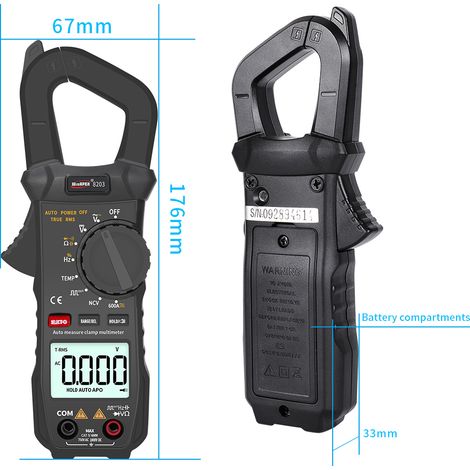 Multimètre de poche portable WinAPEX, 6000 points, pince ampèremétrique numérique True RMS avec sortie à signal carré (1/5)