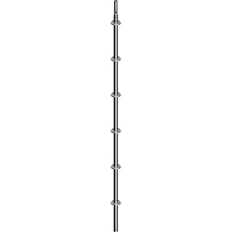Layher – Montant d'échafaudage multidirectionnel en acier galvanisé 1m à 4m – Diamètre 48,30mm – Disques tous les 50cm pour flexibilité d'assemblage