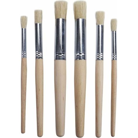 poils pinceaux peinture professionnelle pinceau manche en bois brosses pour huile acrylique aquarelle peinture 6pcs (1/5)